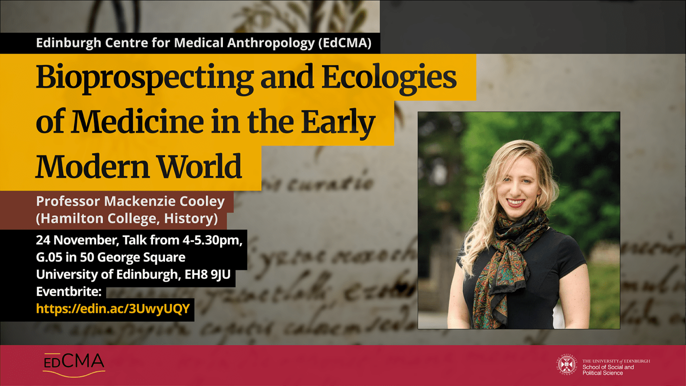 Poster advertising the event which includes all details and portrait photo of the speaker.